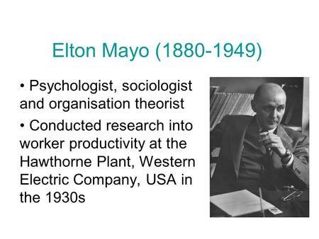 Elton Mayo kísérletei